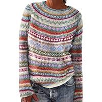 Algopix Similar Product 6 - Womens Knitted Fair Isle Print Retro