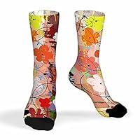 Algopix Similar Product 18 - Pehede Socks Abstract Flowers Athletic