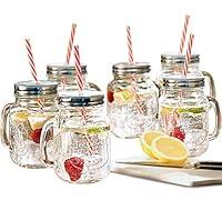 Algopix Similar Product 15 - Estilo Glass Mason Jars with Handles