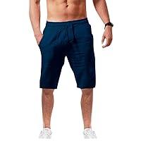 Algopix Similar Product 14 - AUOYO Shorts for Men Solid Cotton And