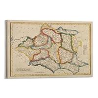 Algopix Similar Product 19 - DINETIC Old Map of Poland 1800s