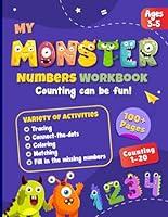 Algopix Similar Product 7 - My Monster Numbers Workbook Preschool