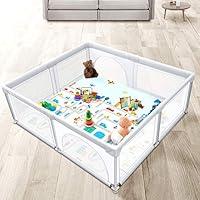 Algopix Similar Product 17 - Baby Playpen with Mat 79x71 Extra