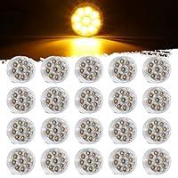 Algopix Similar Product 8 - Partsam 20pcs 2 inch Round Amber 9 LED