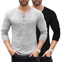 Algopix Similar Product 15 - COOFANDY Mens 2 Pack Henley Shirts