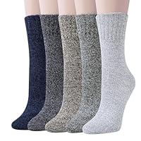 Algopix Similar Product 16 - Loritta 5 Pairs Wool Socks for Women