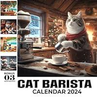 Algopix Similar Product 6 - Cat Barista Calendar 2024 Jan 2024 to