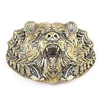 Algopix Similar Product 5 - Wild Grizzly Bear solid brass belt