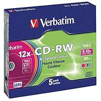 Algopix Similar Product 15 - Verbatim 5PK Colours 80Min 12X CDRW JC
