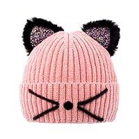 Algopix Similar Product 18 - Girls Sequin Cat Ears Hats Cute Winter