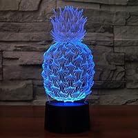 Algopix Similar Product 9 - 3D Illusion Lamp Pineapple Led Night