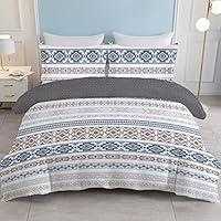 Algopix Similar Product 7 - SOULZZZ Bohemian Geometric Duvet Cover