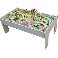 Algopix Similar Product 10 - Pidoko Kids Train Table Grey with 90