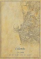 Algopix Similar Product 10 - Kaisrlse Sri Lanka Colombo Map Wall Art