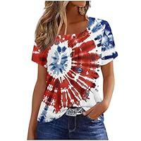 Algopix Similar Product 11 - Women Stars Stripes Print Tees Fourth