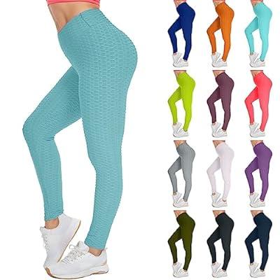 Women High Waist Yoga Pants Workout Gym Seamless Leggings Solid Color Yoga  Pants Tights Teal Yoga Pants for Girls Women