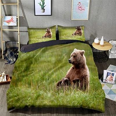 Best Deal for Duvet Cover Full Bear Bedding Sets with Corner and Ties
