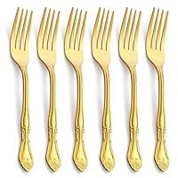 Algopix Similar Product 13 - Matte Gold Dessert Forks FULLYWARE