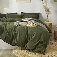 Algopix Similar Product 16 - mixinni Army Green Duvet Cover King