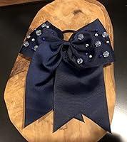 Algopix Similar Product 19 - Girls Beaded Hairbow- Navy