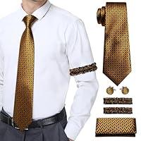 Algopix Similar Product 1 - BarryWang Man Tie Sets Silk Striped