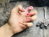 Algopix Similar Product 13 - Pink Long Coffin Crystal Accent Clear