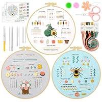 Algopix Similar Product 14 - Ponpon 3 Sets Embroidery Kit for