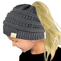 Algopix Similar Product 14 - Kids Ponytail Messy Bun BeanieTail Soft