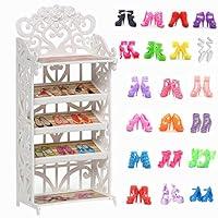 Algopix Similar Product 11 - 1 Doll Shoes Rack  20 Pairs Doll Shoes