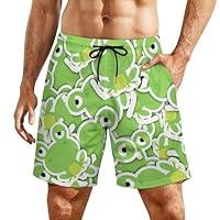 Algopix Similar Product 19 - Jeireumteor Mens Cute Frogs Swim Trunks