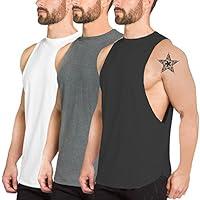 Algopix Similar Product 1 - PAIZH Men 3 Pack Fitness Workout Tank