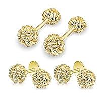 Algopix Similar Product 19 - Solid Double Twist Love Knot Cuff Links