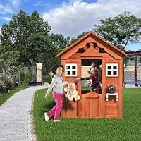 Algopix Similar Product 8 - Wooden Playhouse for Kids Outdoor with