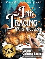 Algopix Similar Product 12 - Ink Tracing Fairy Houses Coloring Book