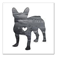 Algopix Similar Product 8 - Ink Silhouette Frenchie 16x16 Canvas