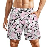 Algopix Similar Product 2 - Jeireumteor Mens Cute Cow Prints Swim