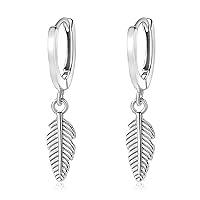 Algopix Similar Product 11 - Feather Earrings for Women Gold Huggie