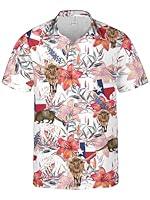 Algopix Similar Product 2 - Texas Hawaiian Shirt for Men Short