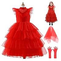 Algopix Similar Product 17 - Girls Lydia Deetz Dress Costume Red