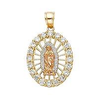 Algopix Similar Product 4 - 14k Yellow White Rose Gold CZ Religious