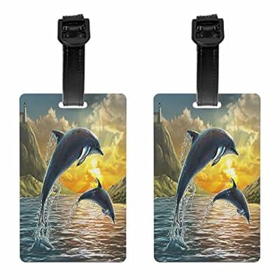 Best Deal for IBILIU Jumping Dolphin Luggage Tag,Sunset Ocean