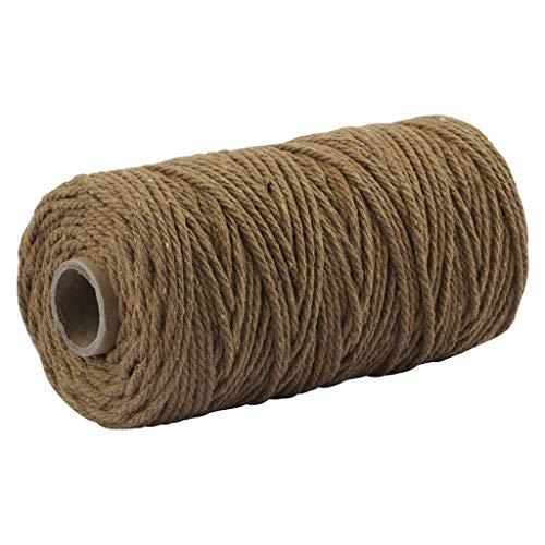 Macrame Cord,3mm x 328 Feet Cotton Twine String Cord,Natural White Cotton Rope Craft String for DIY Knitting Plant Hangers Christmas Wedding Décor (Be
