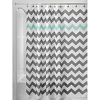 Algopix Similar Product 13 - iDesign Chevron Fabric Shower Curtain
