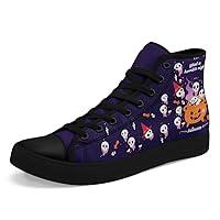 Algopix Similar Product 12 - AWSOLE Halloween Pumpkin Hightop Canvas