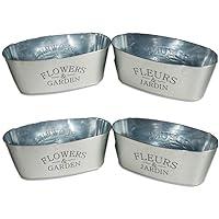 Algopix Similar Product 1 - 4 Pack  Oval GalvanizedFlowers 