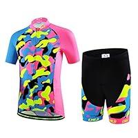 Algopix Similar Product 17 - LSERVER Kids Cycling Jersey Breathable