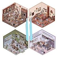 Algopix Similar Product 10 - 4 Sets DIY 3D House Stickers Cute