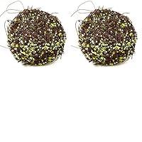 Algopix Similar Product 18 - Natural Twig Balls with Green Sequin 