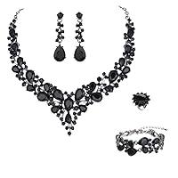 Algopix Similar Product 17 - Molie Bridal Austrian Crystal Necklace
