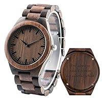 Algopix Similar Product 20 - Custom Watch for Men Engraved Wood